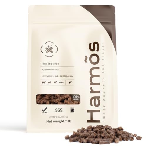 Harmos 4 Wood Pellet: Texas/Ninja BBQ, Hardwood Pellets for Smokers, 2 Sealed Packs