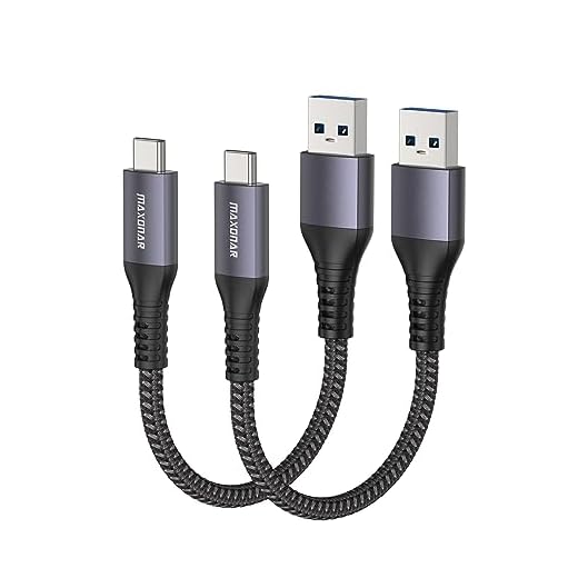 Belker USB C-kabel kort 30 cm/0,3 m 2-pack [10 Gbps data] USB 3.1 Gen2 typ C android bilkabel QC3.0 3A USB A till C snabbladdare för Samsung Note20/Note10 Galaxy S21/S20/S10/S9/S8 Huawei P40 OnePlus9Pro