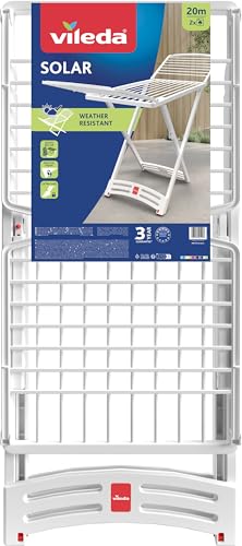 Vileda 157218 Tendedero Plegable de Resina, Plástico, Uso Interior y Exterior, Medidas Cerradas, 125.5 x 9.5 x 55