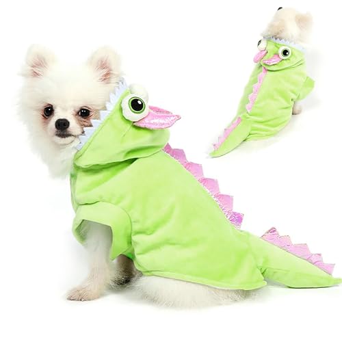 Yoption Dog Cat Dinosaur Costumes, Halloween Christmas Pet Puppy Cosplay Dress Hoodie Funny Clothes (L)
