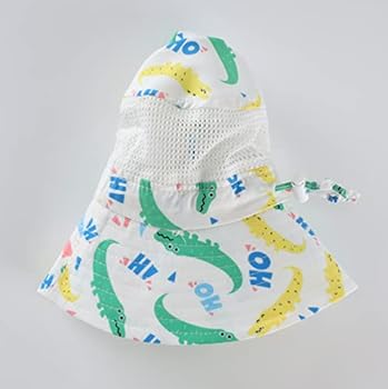 Home Prefer UPF50+ Chapéu De Sol Infantil De Aba Larga Para Meninos E Meninas Chapéu De Proteção Solar Zoológico Tubarão Praia Balde Chapéu De Natação Safári, Crocodilo, 2-4 Anos