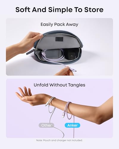 Image of Anker Car Carplay Cable for iPhone 16 15 Pro Max Plus, Upcycled Braided USB A to USB C Car Charger Cord for Samsung Note20 and More (6ft,Violet)