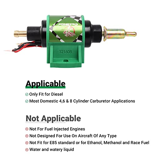 CarBole 12D Micro Electric Diesel Fuel Pump Universal 5/16 inch Inlet and Outlet 12V 1-2 A, 35 GPH, 4-7 PSI by CarBole - Image 5