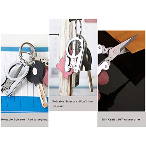 Folding Scissors, 4Pcs Stainless Steel Small Scissors Pocket Portable Foldable Travel Scissors Tiny Mini Craft Cutter #TOP6