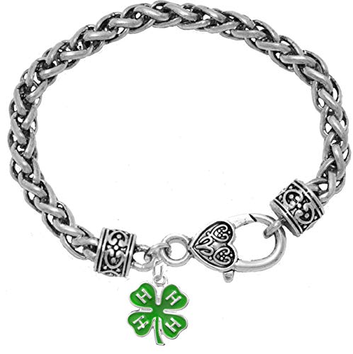 4-H Club Antique Wheat Chain Charm Bracelet, Hypoallergenic, Safe-No Nickel, No Lead And No Poisonous Cadmium In Metal2