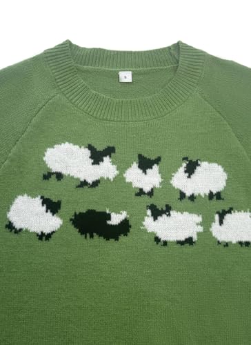 XNC Women's Casual Colorful Retro Knitted Fair Isle Print Sweater 2025 Trendy Fall Winter Oversized Lightweight Pullover Tops4