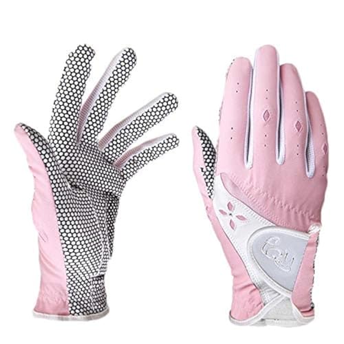 PGM Golfhandschuhe für Damen, verbessertes Griffsystem, Bequeme Handschuhe, die Luft zirkulieren Lassen, Pink, L