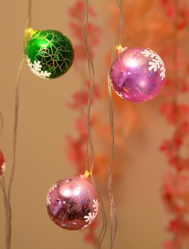 Image of Homesake Multicolor Ball Glossy String Lights (14 LED Bulbs), Attractive Fairy Christmas Lights for Decoration Home, Corner Christmas Tree, Festive Decor, Led Lights for Decoration, Party-4.5 Metres
