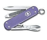 PRODUKTDETAILS: Länge 58 mm, Breite 17.5 mm, Höhe 6 mm, Gewicht 17 g, Material Alox, Farbe Electric Lavender, Geschärfte Klingenlänge 34 mm, Artikel 0.6221.223G, Classic SD Alox