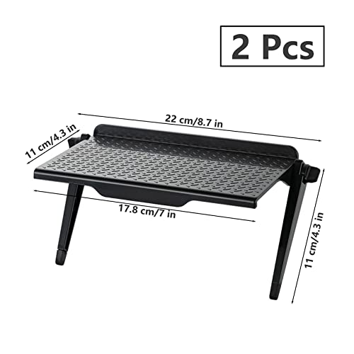 FORYNXHWIN Bildschirm Oberes Regal, 2 Stück TV Top Regal, 11 X 22cm Einstellbares Bildschirmregal, Monitorständer Monitor-Speicherregal für Kabel Boxen, Media Boxen, Fernbedienungen, Router