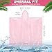 Handepo 100 Pack of Adult Rain Ponchos with Hood Disposable Plastic Rain Ponchos Bulk Emergency Raincoat for Men Women Adult (Pink)