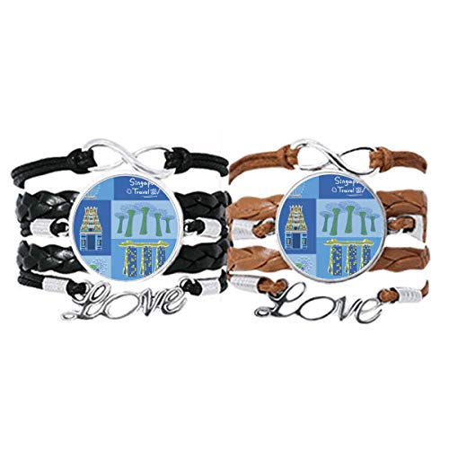 Pulsera de cuero Singapur DIYthinker un regalo ideal para aniversarios de parejas