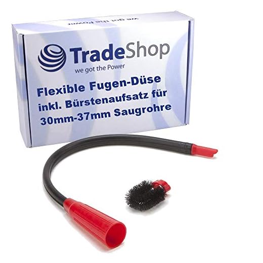 Flexibelt fogmunstycke för 30–37 mm dammsugare som Morgan´s MPM Novamatic Novidom Nuage OBH Nordica Omega Optimum Orva Polar – med borstfäste