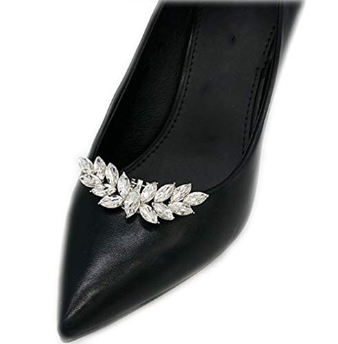 Lauthen.S 1 Pair Rhinestone Wedding Shoe Clips Bride Party Pumps Shoe Decoration (Style O One Size)