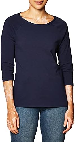 Hanes Women's Stretch Cotton Raglan Sleeve Tee 1 Hanes Women's Stretch Cotton Raglan Sleeve Tee