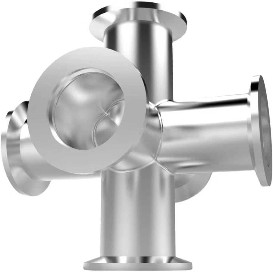 AVCRAY Cross 6-Way KF-50 Vacuum Fittings, ISO-KF Flange Size NW-50, Stainless Steel Adapter Vacuum Oven Fitting (KF50)