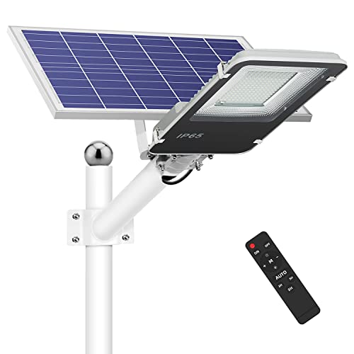 Farola Solar LED 120W para Exteriores, IP65 Impermeable Lámpara de Seguridad con...