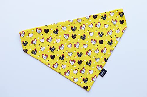 Easter Over The Collar Dog Bandana, Pastel Color Spring No Tie Slip On Pet Neckerchief (Chickens, Large) #TOP2