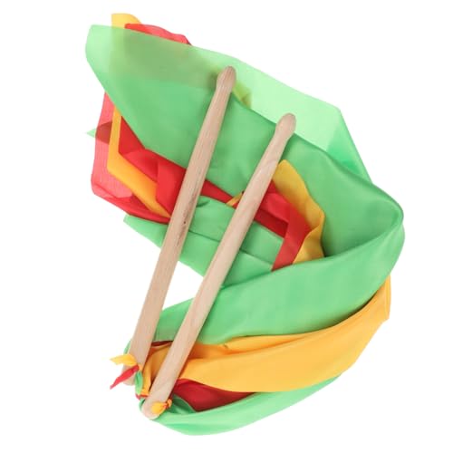 Baquetas de madera GALPADA, 1 par con cintas coloridas para tambor de cintura, danza rítmica y gimnasia artística, para todas las edades y adultos