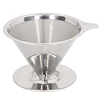 Pour Over Coffee Dripper Stainless Steel Slow Drip Coffee Filter Reusable Coffee Maker Accessory for Home Office 304 Stainless Steel 4.9oz
