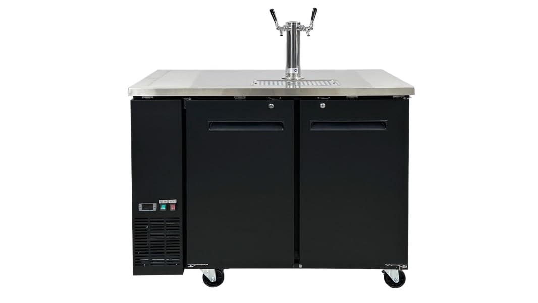 Everest Refrigeration EBB69 Back Bar Cooler Cabinet 2 Solid Doors, 115v, NSF - 24 cu. ft.