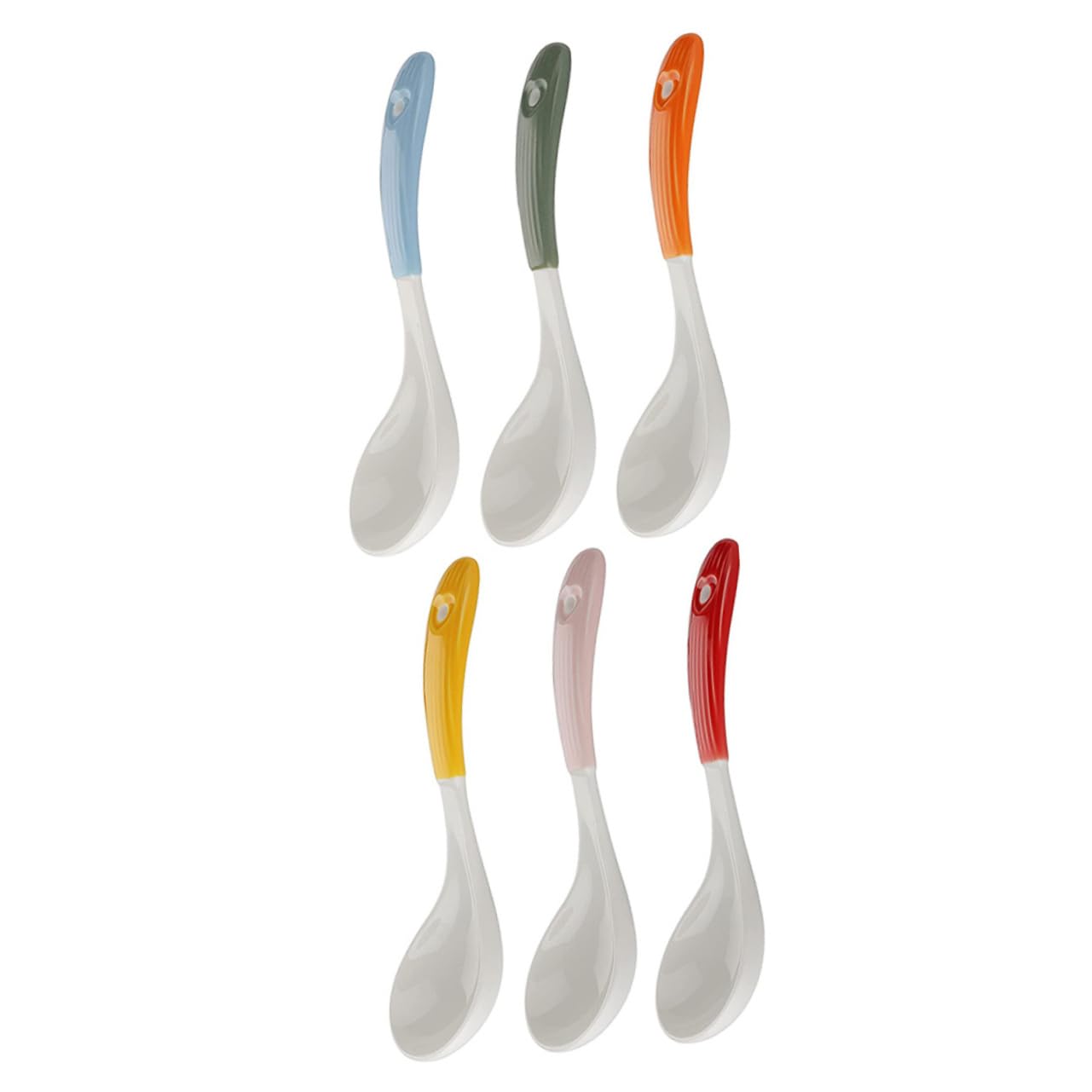6 Cucharas Soperas de Cerámica Reutilizables, Mango Cómodo, Uso Múltiple, para Restaurantes y Catering, Vajilla de Cocina