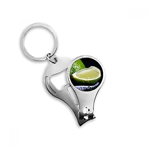 BeatChong färska frukter Green Lemon bild nyckelring Ring Toe nagelknipser Cutter Scissor Tool Kit flasköppnare present