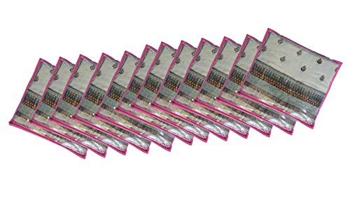 Homestrap Funda individual para sari con parte superior transparente (tela de 80 g/m²), color rosa, juego de 24