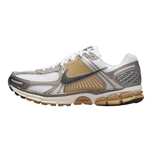 Image of Nike Zoom Vomero 5 Men's Shoes (Metallic Pewter /Parachute Beige /White /Medium Ash) Size 6