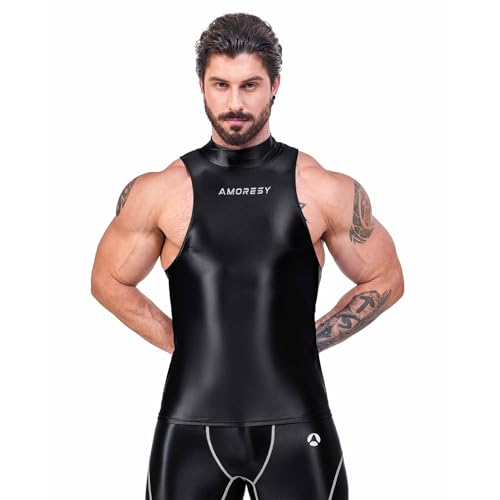 [AMORESY] �A�����V�[ ���� �n�C�l�b�N �x�X�g vest �g�b�v�X ���Ȃ� ���� �X�g���b�` Sliktex Classic UV�h�~ �z���ʋC Hercules (JP, �A���t�@�x�b�g, M, �u���b�N)