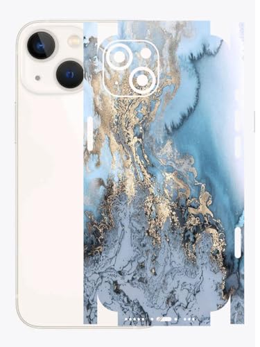 Image of AtOdds - Full Body Back Screen Guard Protector Film - Lamination Wrap Skin Sticker for iPhone 13 mini | Scratchproof Matte Finish (Design - Blue Marble)