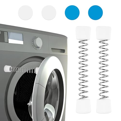 Fukaisu 2stk Türstützen Waschmaschinen, Magnetische Türstütze für Frontlader-Waschmaschinen mit Flexibler Feder und Klebescheiben Geeignet für Zuhause und Waschküche