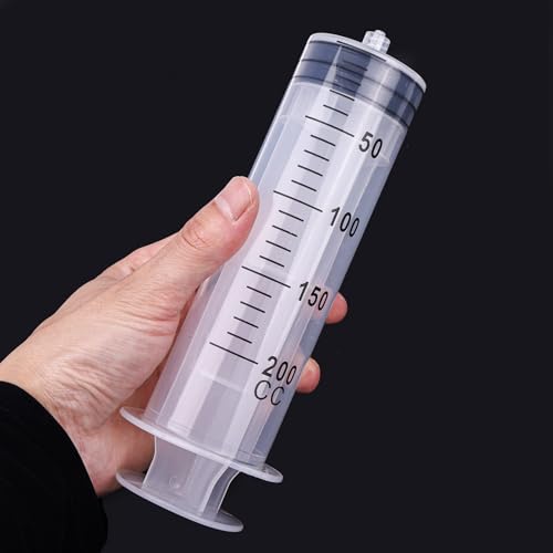 Image of 2pcs 200ml Large Plastic Syringes with 2pcs 47in Tubing and Luer Tips | Individually Sterile Packed,for Measuring,Feeding,Refilling,Watering, Filtration and Laboratory Applications without Needles