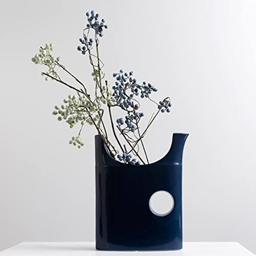 Vase géométrique bleu moderne pour sublimer vos bouquets de fleurs séchées - 5