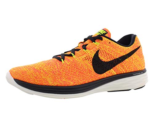 Nike Womens Flyknit Lunar 3 Knit Running Shoes Orange 6 Medium (B,M)