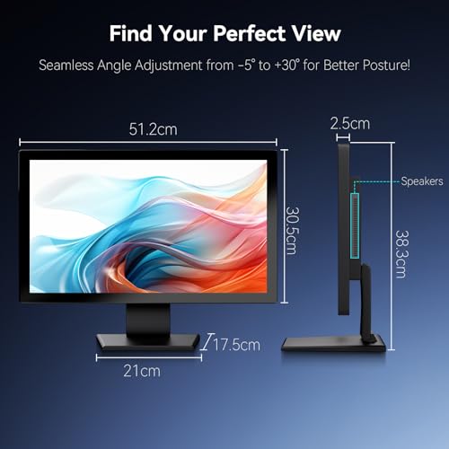 Image of Touch Screen Monitor 21.5 Inch FHD 1920x1080P Industrial PC Display, HDMI VGA Touchscreen Computer Monitor for Laptop PS4 Xbox, 75Hz Desktop Touch Display, Black