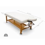 Table de Massage Fixe en Bois pour Spa, Couleur Marron, lit de Massage, Simili Cuir, Hauteur réglable, tête Amovible, Plateau accoudoirs, revêtement Haute densité