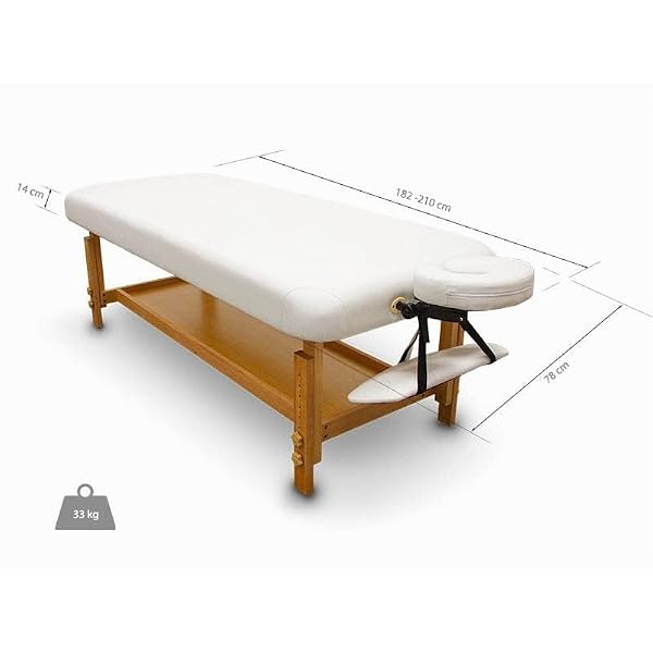 Table de Massage Fixe en Bois pour Spa, Couleur Marron, lit de Massage, Simili Cuir, Hauteur réglable, tête Amovible, Plateau accoudoirs, revêtement Haute densité