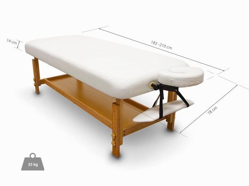 Table de Massage Fixe en Bois pour Spa, Couleur Arena, lit de Massage, Simili Cuir, Hauteur réglable, tête Amovible, Plateau accoudoirs, revêtement Haute densité – Image 3
