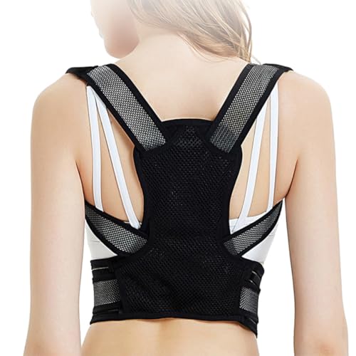 Hunchback Corrector and Posture Trainer Back Fixed Supporter Elastic Black S for Men and Women Shoulder Support Belt for Spine Alignment and Back Relief