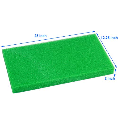 Image of AQUANEAT Aquarium Filter Sponge Open Cell Foam Sheet Bio Sponge Filter Media Pad HMF Fish Tank Sump Divider (23 inch Lx 12.25 inch W x 2 inch H, Green)