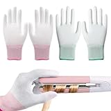 KDRNXVAL 2 Pairs Heat Resistant Hair Styling Gloves, Heat Proof Gloves with Silicone Fingers, Anti-Burn Protection for Curling Iron, Flat Iron and Curling Wand (Pink & Green)