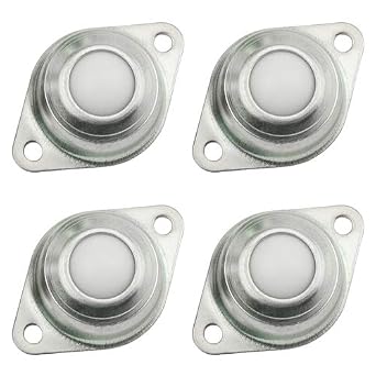 TOVOT Flange Mounted 5/8 Ball Transfer CY-15A Roller Bearing, Nylon Bearing Table Conveyor Roller Ball, Two Hole Mounted, Load 44lbsPack of 4