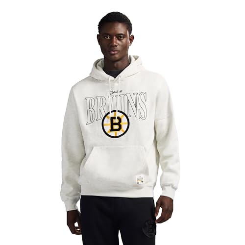 GAME 7 x NHL Mens Officially Licensed Long Sleeve Pullover Hoodie Fleece Sweatshirt Oatmeal