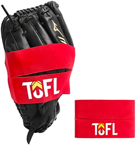 TOFL Baseball and Softball Glove Wrap - Mitt Shaper and Former Elastic Ball Glove Pocket Maker and Keeper Red