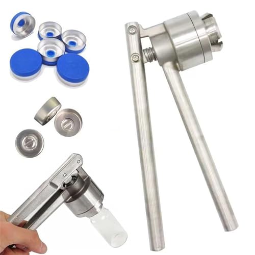 Crimpadora de viales para sellado seguro, herramienta manual de acero inoxidable para uso en laboratorio y farmacia
