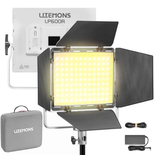 Godox Litemons LP600Bi Bi-Color LED Light Panel W/APP Control,60W Studio Photography Lighting W/Barndoor,2800K -6500K,FX Modes/360°Rotatable/CRI 96+ TLCI 96+ with Barndoor，Carry case by GODOX - Used condition - US$78.79
