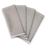 Lenox French Perle Cloth Napkins - Reusable Dinner Napkins - Machine Washable - Set of 4 - Dove Grey