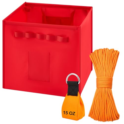 LOYIM 3 Pcs Arborist Throw Line Equipment and Cube for Tree Work, Red