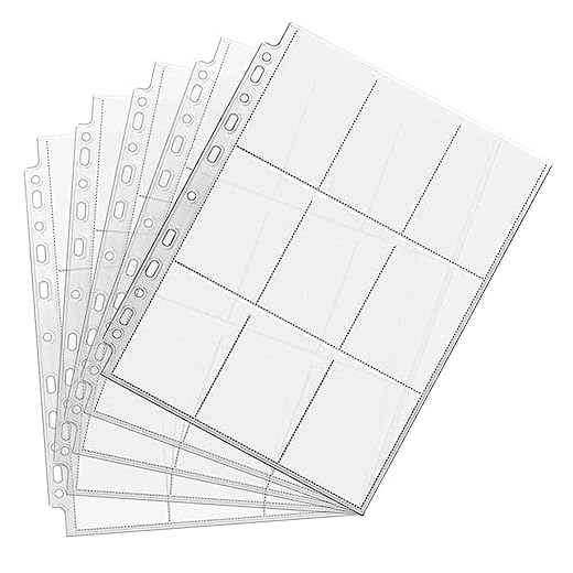 Handelskort fodral 450 fickor, spelkortsmapp och hållare 9,6 x 6,6 cm klar, kort album vattentätt för A4 ringpärm hobbysamling